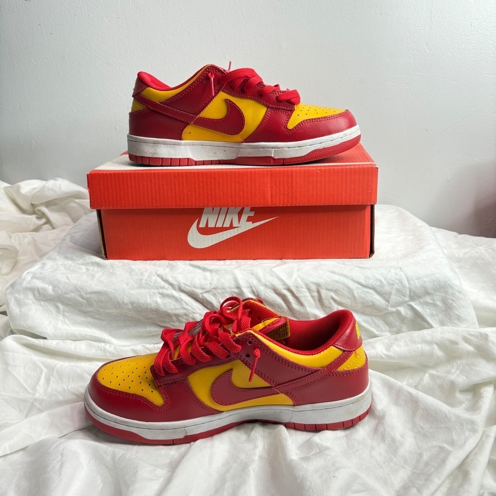 Nike Dunk Low Red Yellow Yellow Red Sneakers Shoes Sz 7 Youth CW1588 102